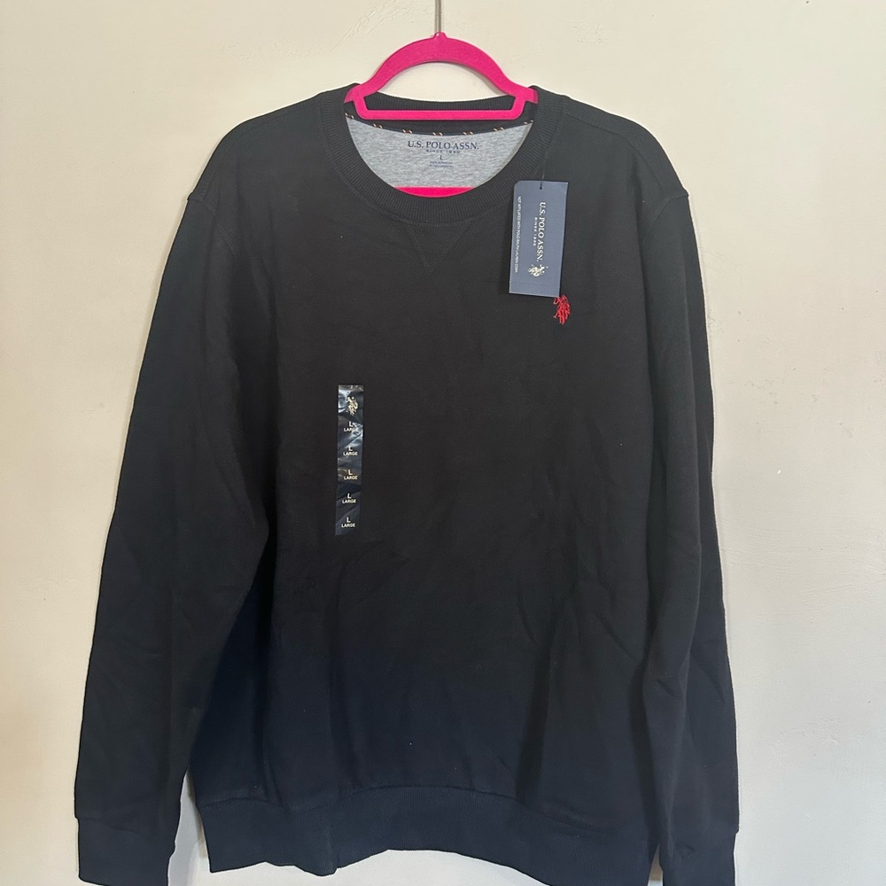 U.S. Polo Assn. Men's Black Crewneck Sweater